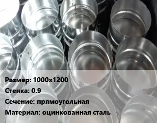 Заглушка воздуховода 1000х1200х0.9 прямоугольная оцинкованная сталь